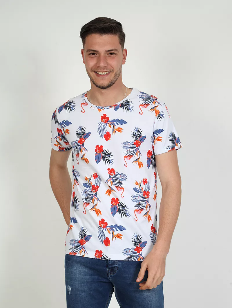 Tee shirt Imprimé Flamant